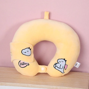 Gối kê cổ chữ U thêu khủng long, kèm mặt nạ bảo vệ mắt du lịch, chỉ 88.000đ