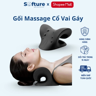 Gối Massage Cổ Vai Gáy Softure Công Thái Học - Nắn Cột Sống, Giảm Đau Mỏi, Thư Giãn Hiệu Quả SGMS01 64k