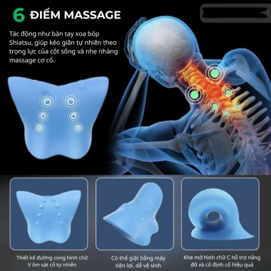 Gối Massage Cổ Vai Gáy Softure Công Thái Học - Nắn Cột Sống, Giảm Đau Mỏi, Thư Giãn Hiệu Quả SGMS01 64k