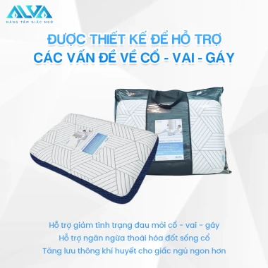 Gối Nằm MEMORY FOAM Alva hỗ trợ vai cổ gáy - Xuất khẩu Châu Âu, êm ái, thoáng mát, tốt cho sức khỏe