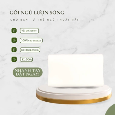 Gối ngủ cao su non Memory Foam công thái học lượn sóng - Siêu mềm, hỗ trợ cột sống, thoáng mát, giảm đau, thiết kế 3D, giá 99.000₫