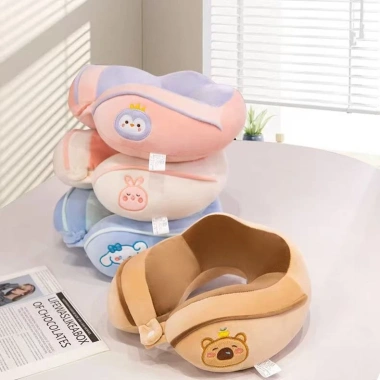 Gối ngủ chữ U bông cotton thoáng mát, hỗ trợ cổ vai gáy - Giá chỉ 49.000đ