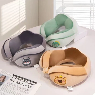 Gối ngủ chữ U bông cotton thoáng mát, hỗ trợ cổ vai gáy - Giá chỉ 49.000đ