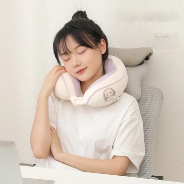 Gối ngủ chữ U bông cotton thoáng mát, hỗ trợ cổ vai gáy - Giá chỉ 49.000đ