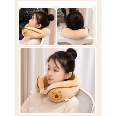 Gối ngủ chữ U bông cotton thoáng mát, hỗ trợ cổ vai gáy - Giá chỉ 49.000đ
