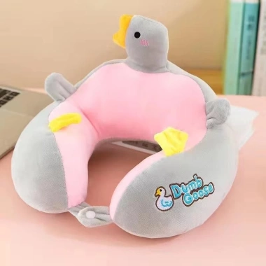 Gối ngủ chữ U hoạt hình dễ thương vịt và heo con - hỗ trợ cổ, eo, mát mùa hè, gối di động, quà sinh nhật
