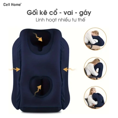 Gối ngủ công thái học bơm hơi - Ôm, kê tay, thoải mái cho văn phòng, du lịch, máy bay - 221.000 VND 7