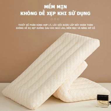 Gối Ngủ Cotton Siêu Mỏng Thấp, Mềm Mại Bảo Vệ Cột Sống - Giá 99k Người Lớn & Trẻ Em