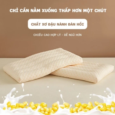 Gối Ngủ Cotton Siêu Mỏng Thấp, Mềm Mại Bảo Vệ Cột Sống - Giá 99k Người Lớn & Trẻ Em 2
