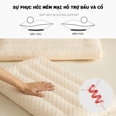 Gối Ngủ Cotton Siêu Mỏng Thấp, Mềm Mại Bảo Vệ Cột Sống - Giá 99k Người Lớn & Trẻ Em 4