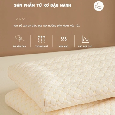 Gối Ngủ Cotton Siêu Mỏng Thấp, Mềm Mại Bảo Vệ Cột Sống - Giá 99k Người Lớn & Trẻ Em 6