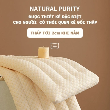 Gối Ngủ Cotton Siêu Mỏng Thấp, Mềm Mại Bảo Vệ Cột Sống - Giá 99k Người Lớn & Trẻ Em 9