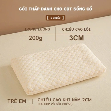 Gối Ngủ Cotton Siêu Mỏng Thấp, Mềm Mại Bảo Vệ Cột Sống - Giá 99k Người Lớn & Trẻ Em 10