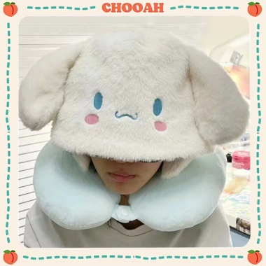 Gối ngủ kèm mũ trùm đầu chữ U Sanrio siêu dễ thương cho dân văn phòng CHOOAH GOITRUM12 giá 112.899 VND