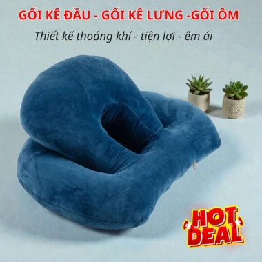 Gối ngủ trưa văn phòng đa năng 3 trong 1 – Ôm êm, kê cổ, kê đầu, giảm mỏi lưng cổ – Giá 129.000 VND 9