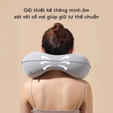 Gối ngủ văn phòng chữ U bơm hơi - Kê cổ giảm đau vai gáy, gấp gọn tiện lợi 41k