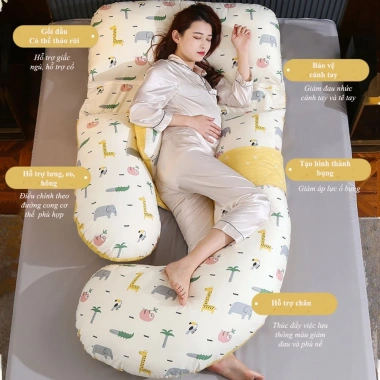 Gối ôm bà bầu đa năng JoyourbabyVN - Giảm đau lưng, hỗ trợ ngủ thoải mái, cao cấp 489k Gối ôm bà bầu đa năng JoyourbabyVN - Giảm đau lưng, hỗ trợ ngủ thoải mái, cao cấp 489k