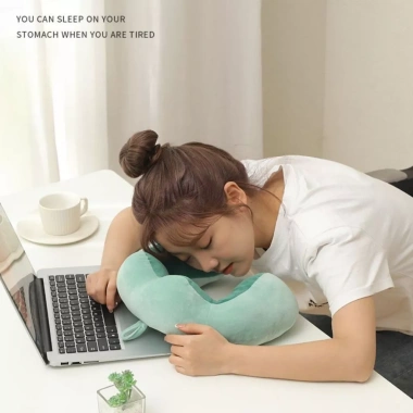 Gối ôm cổ chữ U bông êm: Ngủ sâu, giảm đau lưng, phù hợp văn phòng & lái xe, giảm còn 94.999đ