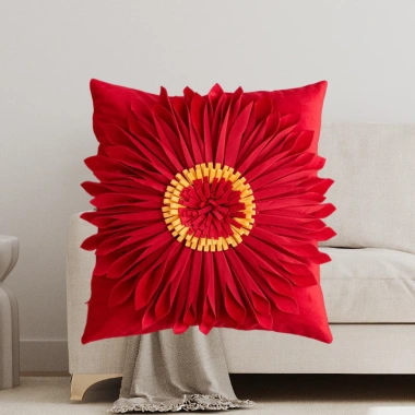 Gối Sofa Hoa Cúc Đỏ Đô 45x45 cm - Phòng Khách & Khách Sạn - KENHOME - 241.000₫ 4