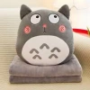 Gối Totoro xám kèm chăn mền - Văn phòng, du lịch, nội trú, giảm còn 45.000 VND 4