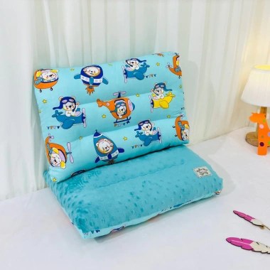 Gối trẻ em 30x50cm HOAILEE1 cotton 100% thấm mồ hôi, nỉ nhung chống trượt, khóa kéo, 70.000₫ 6
