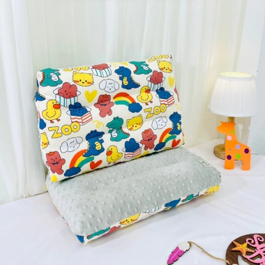 Gối trẻ em 30x50cm HOAILEE1 cotton 100% thấm mồ hôi, nỉ nhung chống trượt, khóa kéo, 70.000₫ 8