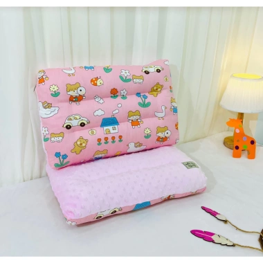 Gối trẻ em 30x50cm HOAILEE1 cotton 100% thấm mồ hôi, nỉ nhung chống trượt, khóa kéo, 70.000₫ 10