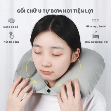 Gối tự động bơm hơi nút bơm tiện lợi, gập gọn nhẹ, mang theo dễ dàng - Giá 39.000đ 2 Gối tự động bơm hơi nút bơm tiện lợi, gập gọn nhẹ, mang theo dễ dàng - Giá 39.000đ 2