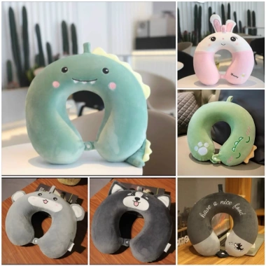 Gối tựa cổ cao su nguyên khối chữ U hình thú ngộ nghĩnh, giảm đau mỏi cổ khi đi xe, giá 69.000₫