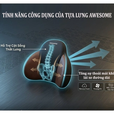 Gối Tựa Đầu & Kê Lưng Ô Tô - Cao Su Non Chống Mỏi Lưng Vai Gáy - 93.000đ 4