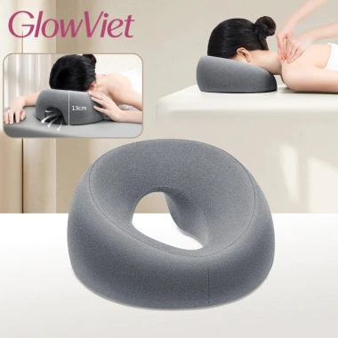 Gối úp mặt công thái học Memory Foam thoáng khí - Massage mặt & cổ toàn diện