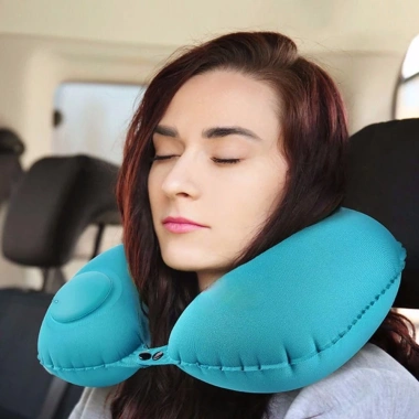 Gối U‑Shape CUXIN bơm hơi tự động siêu nhẹ – Đệm cổ ô tô Vertebr gấp di động, chỉ 60.588đ