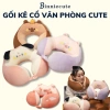 Gối văn phòng kê cổ chữ U hình thú BINNIECUTE 30x30cm - Giảm đau cổ vai gáy