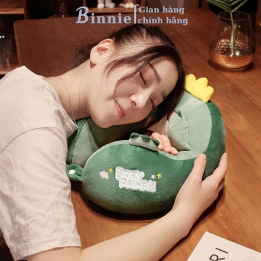 Gối văn phòng kê cổ chữ U hình thú BINNIECUTE 30x30cm - Giảm đau cổ vai gáy 7
