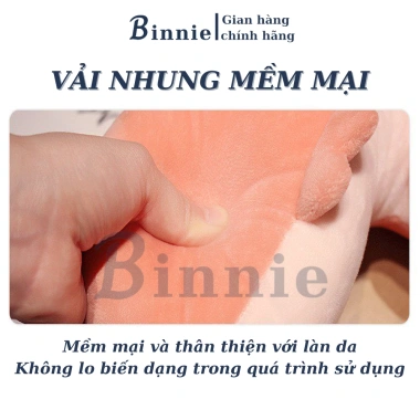 Gối văn phòng kê cổ chữ U hình thú BINNIECUTE 30x30cm - Giảm đau cổ vai gáy 9