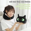 Gối Văn Phòng UCHUU Mèo Đen Đa Năng: Kê Cổ Hạt Xốp, Bịt Mắt Ngủ, Mũ Trùm Đầu Du Lịch - Giá Ưu Đãi 121k 2