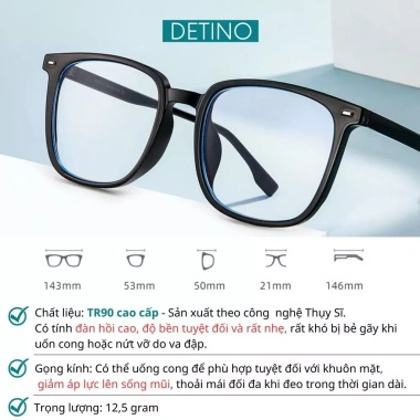 Gọng kính nam nữ cao cấp Hàn Quốc K4, mắt kính mát đổi màu, chống UV và ánh sáng xanh, cận 0° gọng to 2