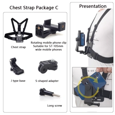 GOPRO Giá Đỡ Cố Định Ngực + Dây Đeo Vai - Quay Hành Trình, Thể Thao, Phim Trực Tiếp, Câu Cá Ngoài Trời - Giá 42.900₫