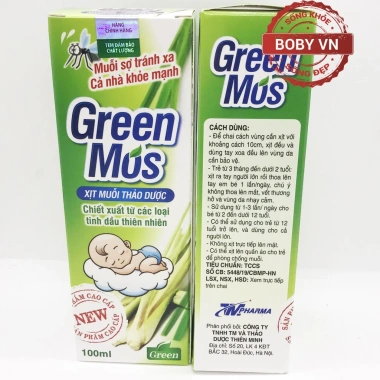 Green Mos Xịt Muỗi Thảo Dược 100ml - An Toàn Cho Trẻ Em Từ 3 Tháng, Giá Ưu Đãi 55.000 6 Green Mos Xịt Muỗi Thảo Dược 100ml - An Toàn Cho Trẻ Em Từ 3 Tháng, Giá Ưu Đãi 55.000 6