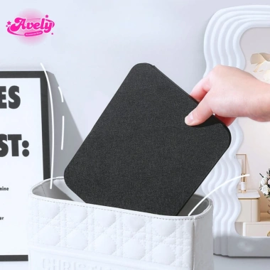 Gương bàn da PU gập gọn, đen sang trọng, tiện cho văn phòng & du lịch - 48.000₫