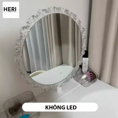 Gương Để Bàn Trang Điểm Hoa LED Cảm Ứng 3 Màu Cao Cấp - Siêu Sang, Giá 425k