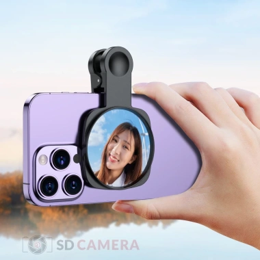 Gương selfie kẹp điện thoại, gương trang điểm tiện lợi, chỉ 29.000₫