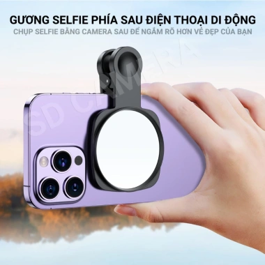 Gương selfie kẹp điện thoại, gương trang điểm tiện lợi, chỉ 29.000₫