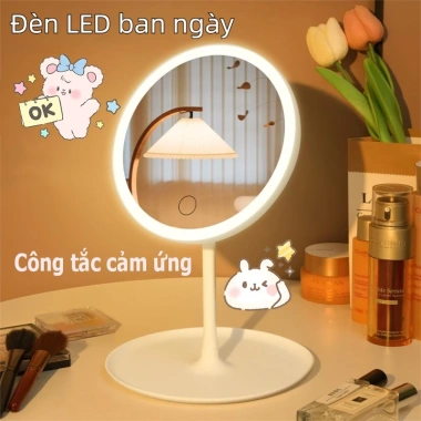 Gương trang điểm để bàn LED với đèn và sạc, ánh sáng 3 màu, giảm giá 63.000 VND Gương trang điểm để bàn LED với đèn và sạc, ánh sáng 3 màu, giảm giá 63.000 VND