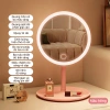 Gương trang điểm để bàn LED với đèn và sạc, ánh sáng 3 màu, giảm giá 63.000 VND 10