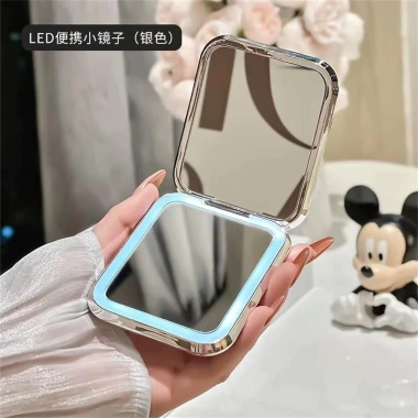 Gương trang điểm LED du lịch sạc lại, gấp da PU nhỏ gọn, đèn sáng rực, 149.834₫ 2