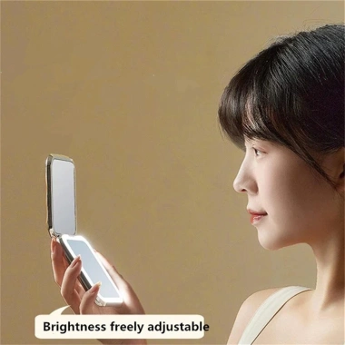 Gương trang điểm LED du lịch sạc lại, gấp da PU nhỏ gọn, đèn sáng rực, 149.834₫ 7