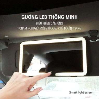 Gương Trang Điểm Ô Tô LED 3 Màu, Chắn Nắng, Sạc USB Đa Năng, Cao Cấp - Giá 125k