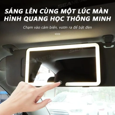 Gương Trang Điểm Ô Tô SEAMETAL – Sạc, Màn Hình Cảm Ứng, Độ Sáng 3 Màu, Che Nắng Đa Năng, Giá 87.900₫