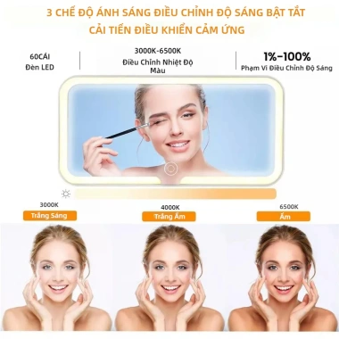 Gương Trang Điểm Ô Tô SEAMETAL – Sạc, Màn Hình Cảm Ứng, Độ Sáng 3 Màu, Che Nắng Đa Năng, Giá 87.900₫